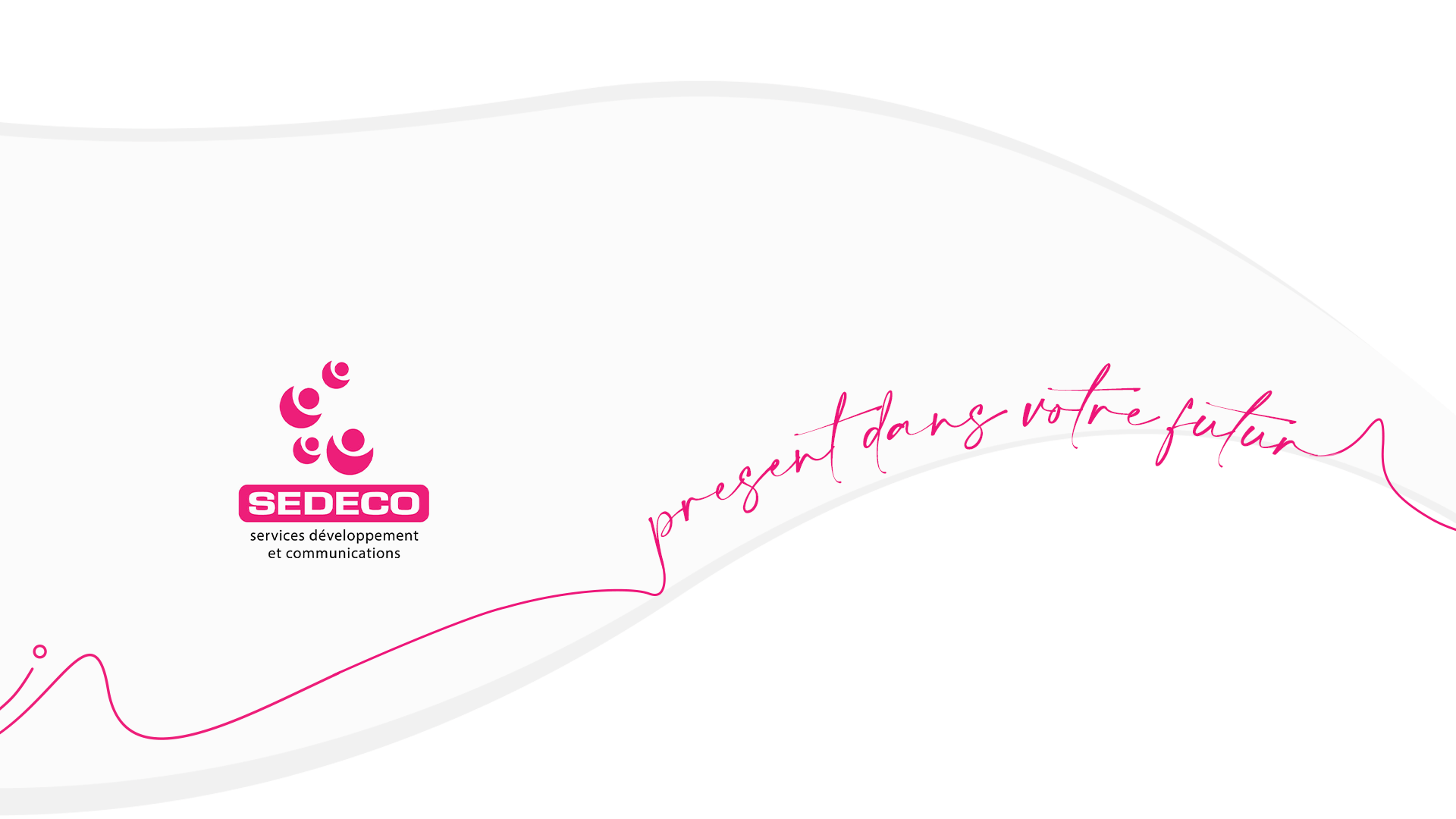 Logo de Sedeco et son slogan "Présent dans votre futur"